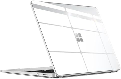 Fintie Case for 13.8 Inch Microsoft Surface Laptop 7 2024 (Model: 2036) - Protective Slim Snap On Hard Shell Cover (Crystal Clear)